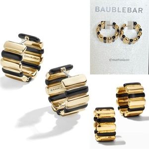 BAUBLEBAR SLOAN HOOP EARRINGS IN BLACK NWT 48$